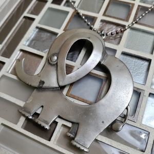 Vintage Pewter Elephant necklace